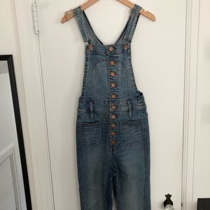 Madewell Button-Front Overalls w/ let down hem